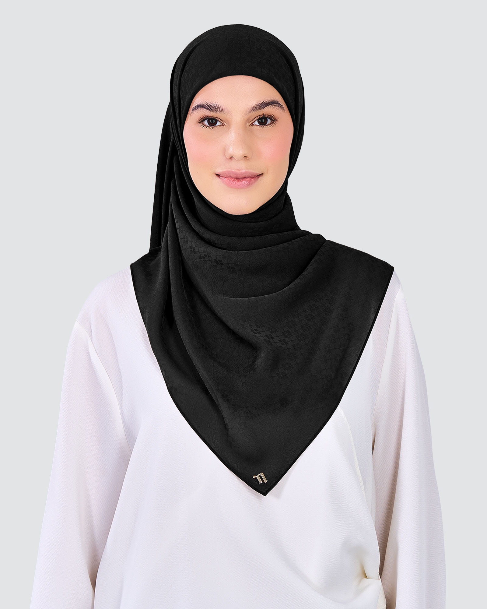 GAIA CHIFFON SQUARE - BLACK