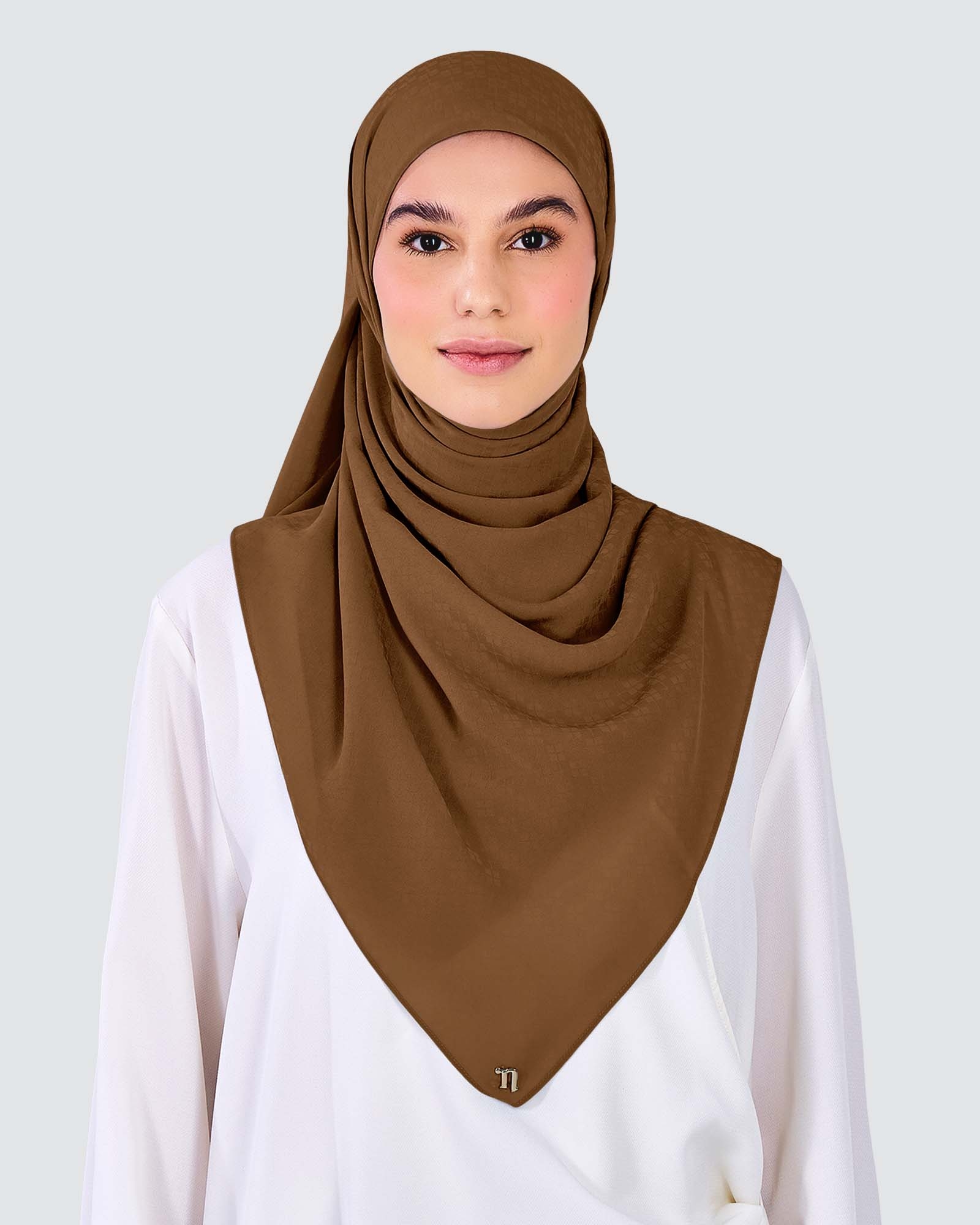 GAIA CHIFFON SQUARE - BROWN