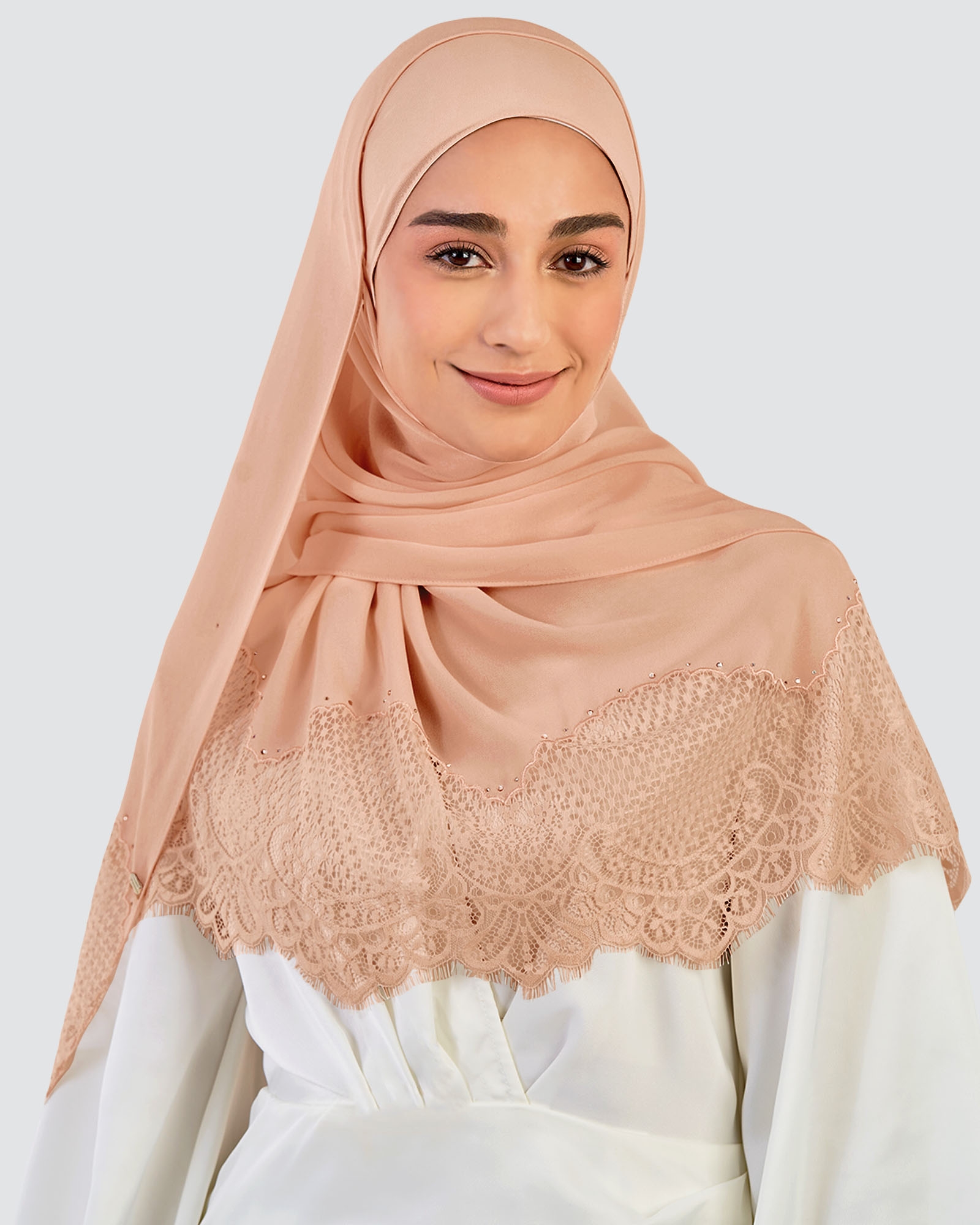 JANNA LACE CRYSTAL SHAWL - PUMPKIN