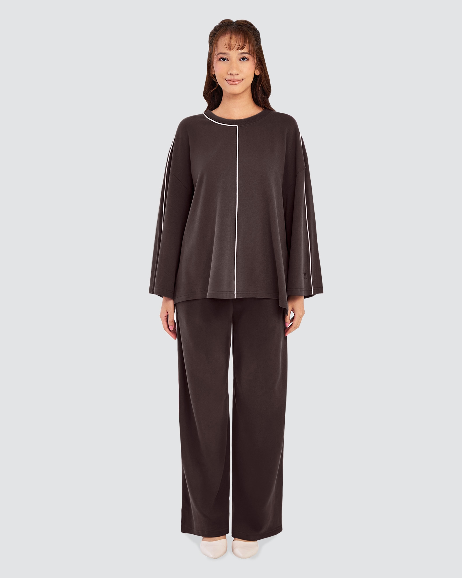 THEA OVERSIZED LINE TOP - SHADOW