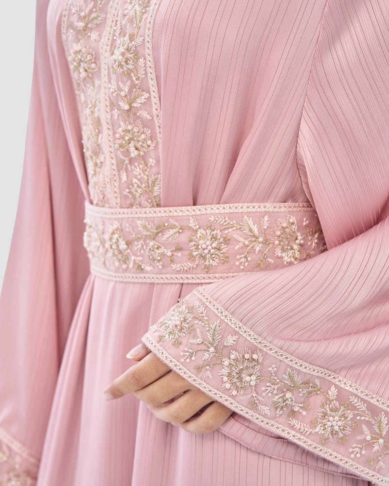 Image of AMINA SATIN ABAYA AND SHAWL