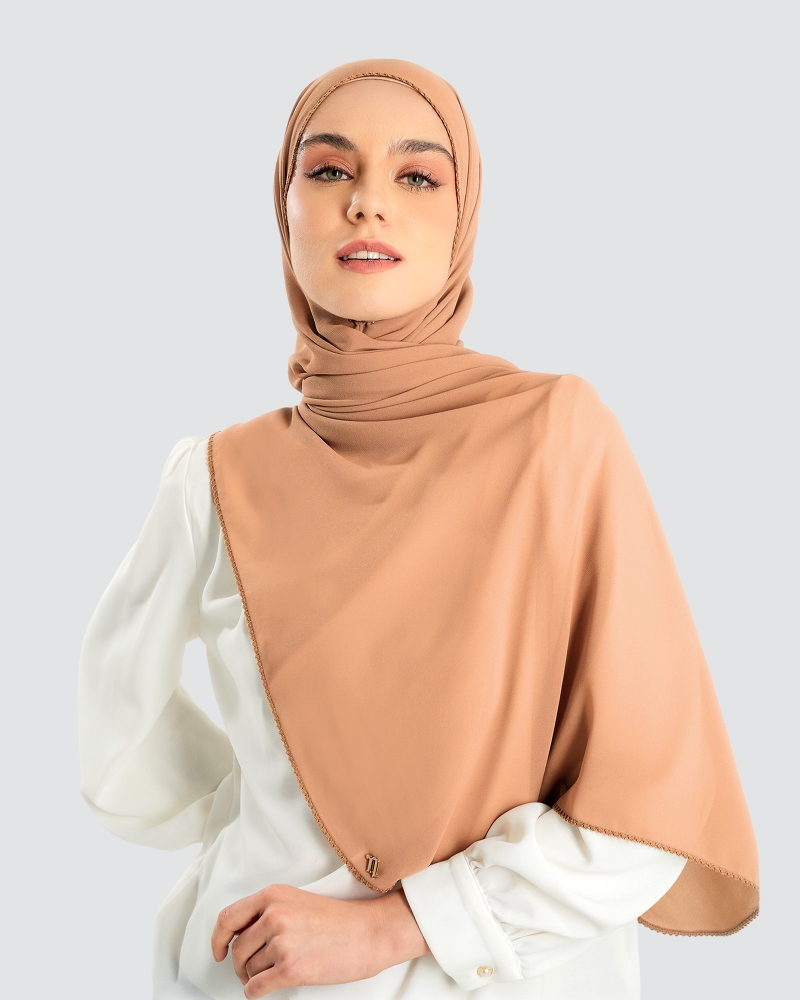 DELILAH CHIFFON SHAWL - GINGER