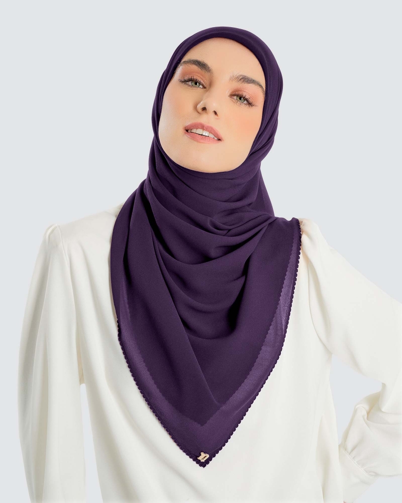 DELILAH CHIFFON SQUARE - IMPERIAL  VIOLET