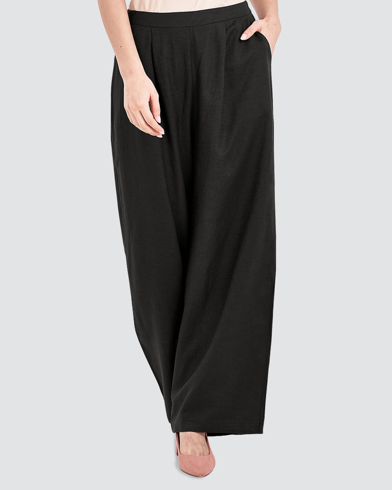 Image of FAYE LINEN PANTS - BLACK