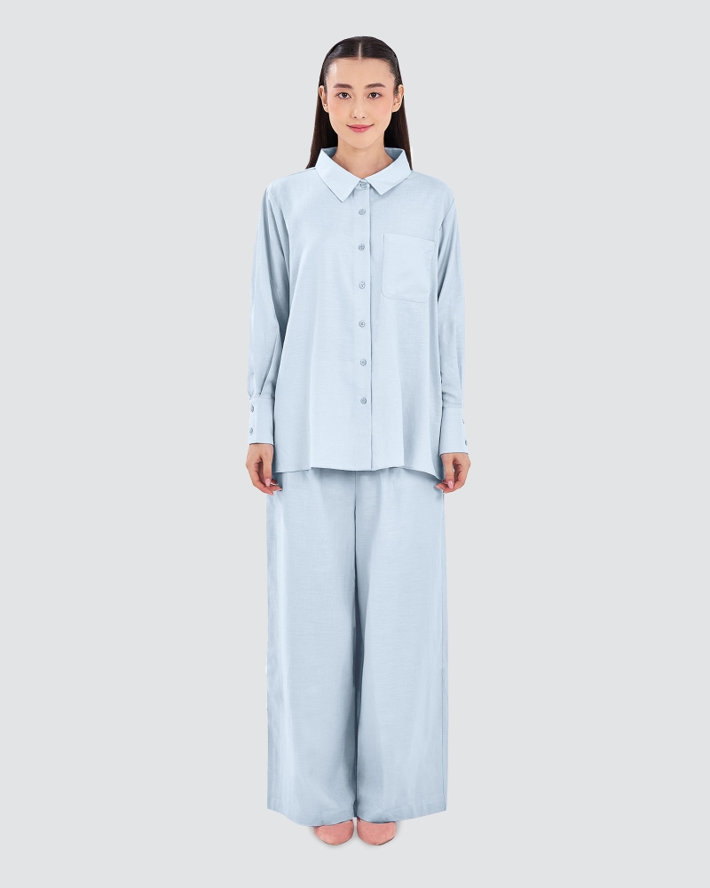 Image of FAYE LINEN SHIRT - SKY BLUE