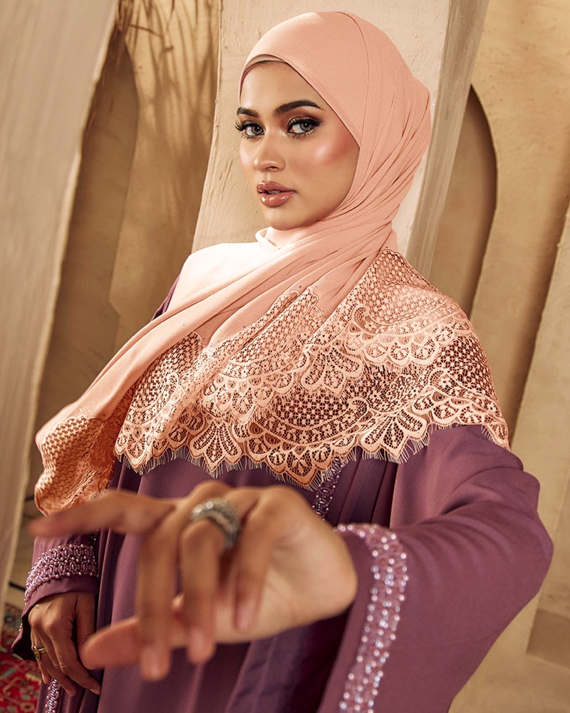 JANNA LACE CRYSTAL SHAWL - PUMPKIN