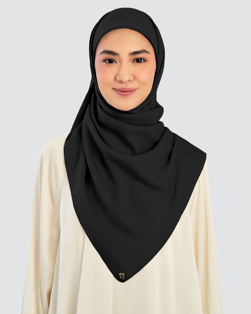 Image of KAPAS COTTON VOILE SQUARE - BLACK
