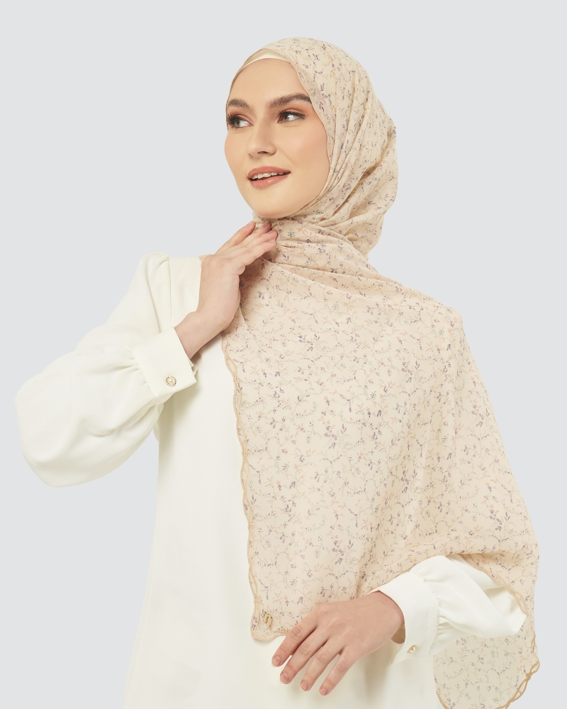 MELUR EMBROIDERED SHAWL - CASHMERE