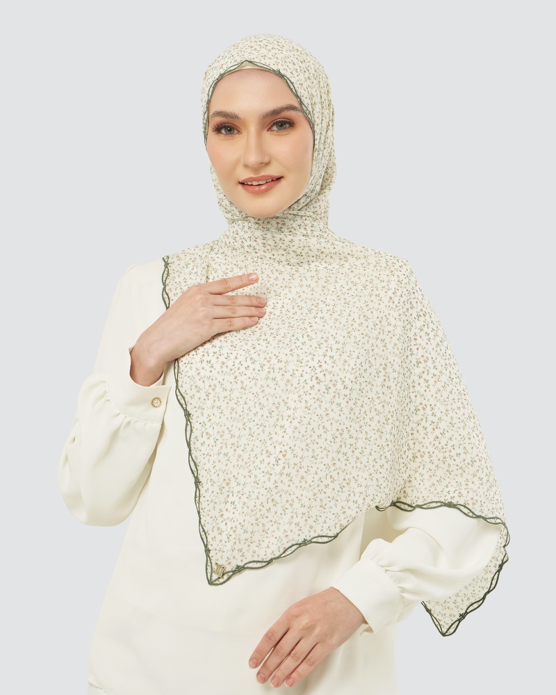 MELUR EMBROIDERED SHAWL - NOUGAT