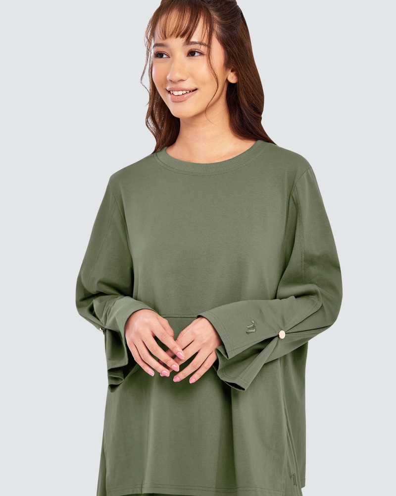 Image of MILA RELAXED FIT TOP - MOSS