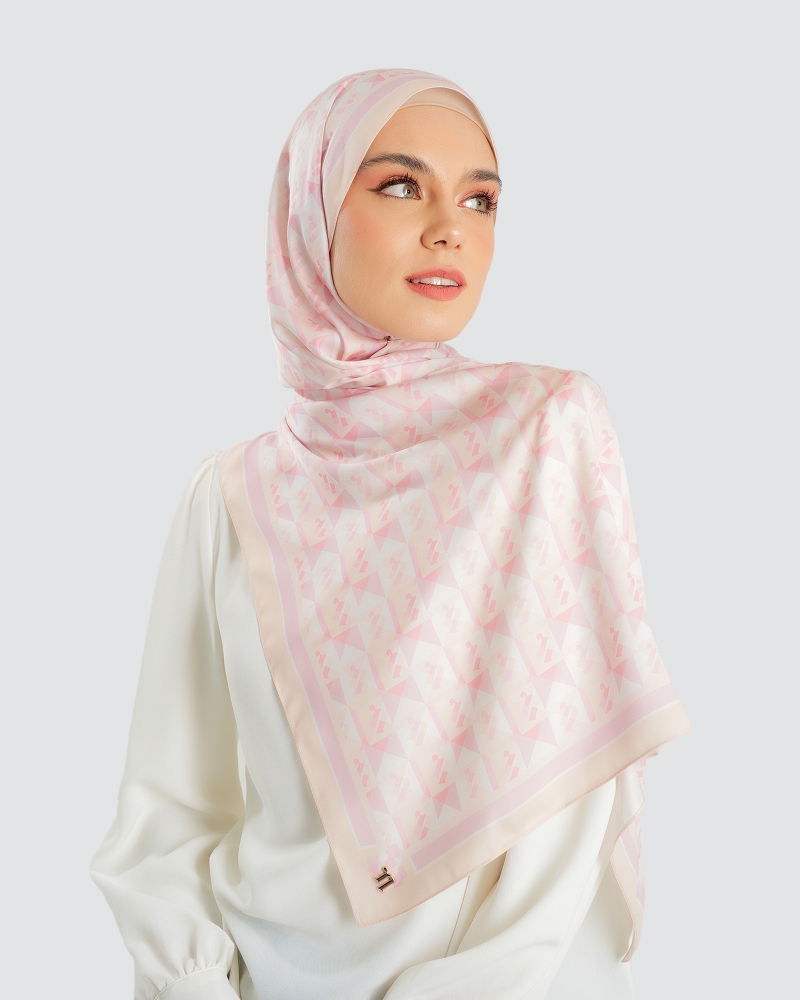 MONOGRAM ORIGAMI SHAWL - CHALK ROSE