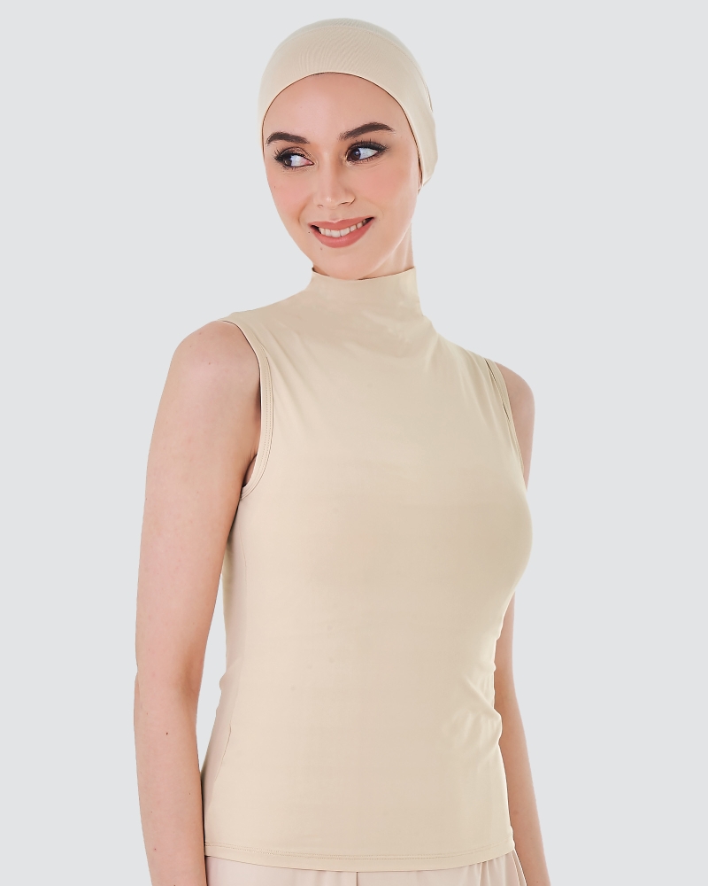 NWEAR HIGH NECK SLEEVELESS TOP - NUDE