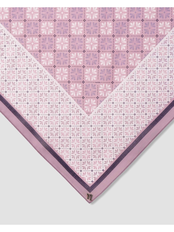ECHO GEOMETRIC COTTON VOILE SQUARE - THISTLE