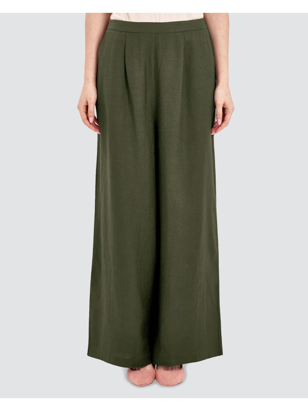 FAYE LINEN PANTS - PESTO
