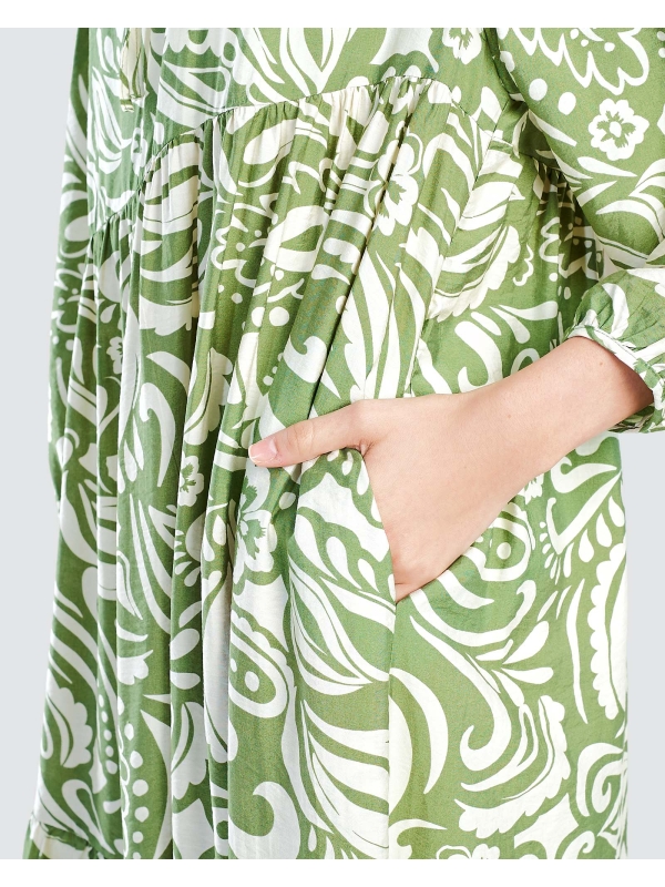 RAWA DRESS - FERN GREEN
